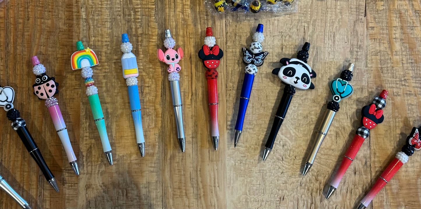 3 beaded pens