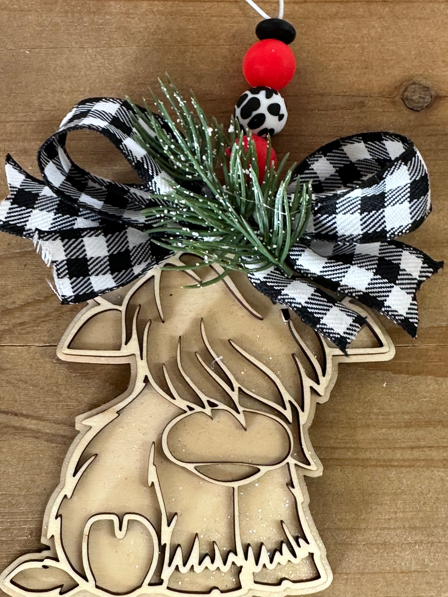 Highland Cow Christmas Ornament