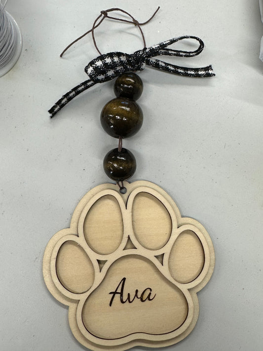 Puppy Paw Print Christmas Ornament