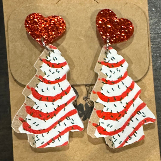 Christmas Tree Cake Earrings