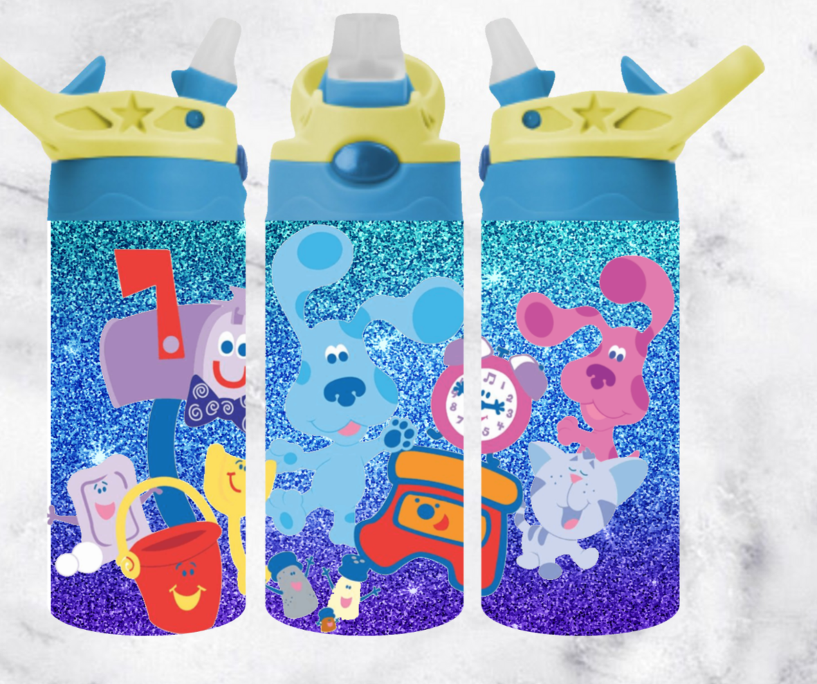 12oz Kids Water Bottle | Puppy Glitter