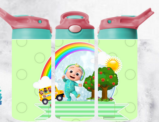 12oz Kids Water Bottle | Coconut Baby going to School