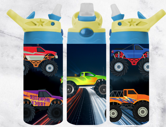 12oz Kids Water Bottle | Monster Trucks