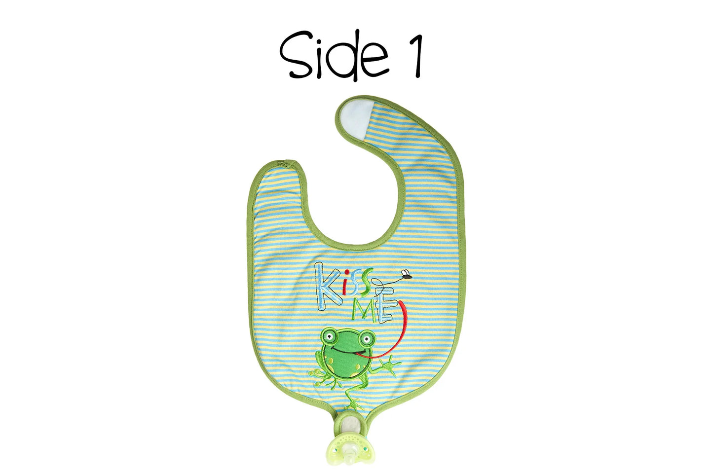 Reversible Soother Bibs - Frog/Bear