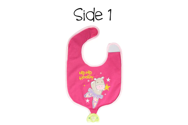 Reversible Soother Bibs - Hippo/Elephant