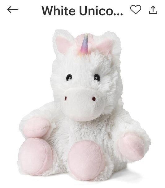 White unicorn Warmie Plush 14"