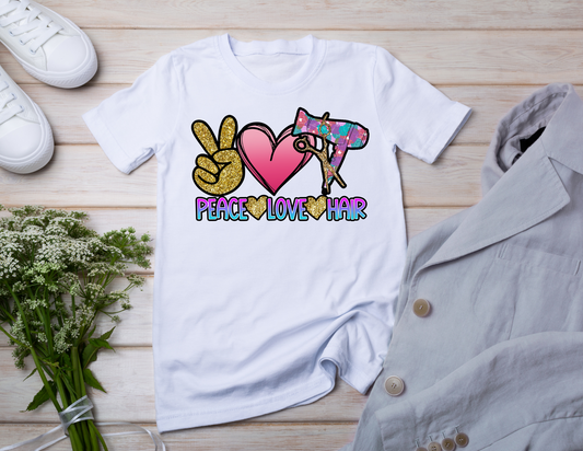 Peace, Love, Hair Tee