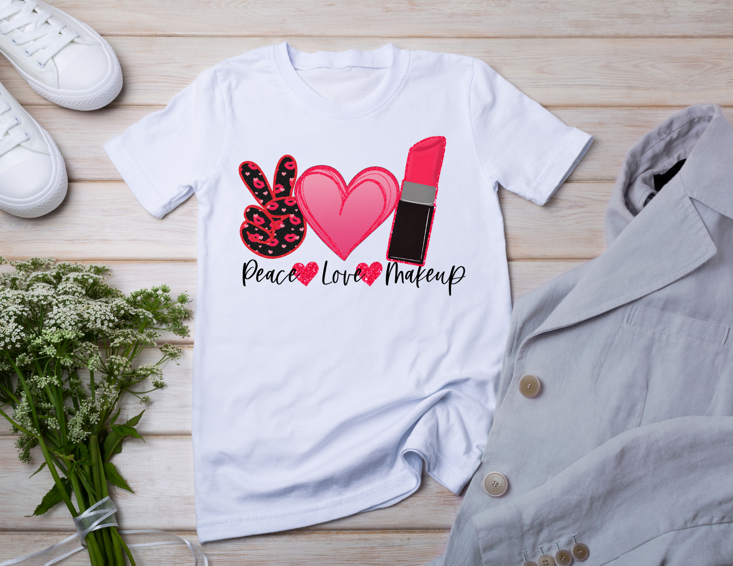 Peace, Love, Makeup Tee